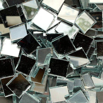 Verre Mosaique - glass mosaic -Glasmosaik-glasmozaïek-Spiegel 15mm Zilver - mosaicshop