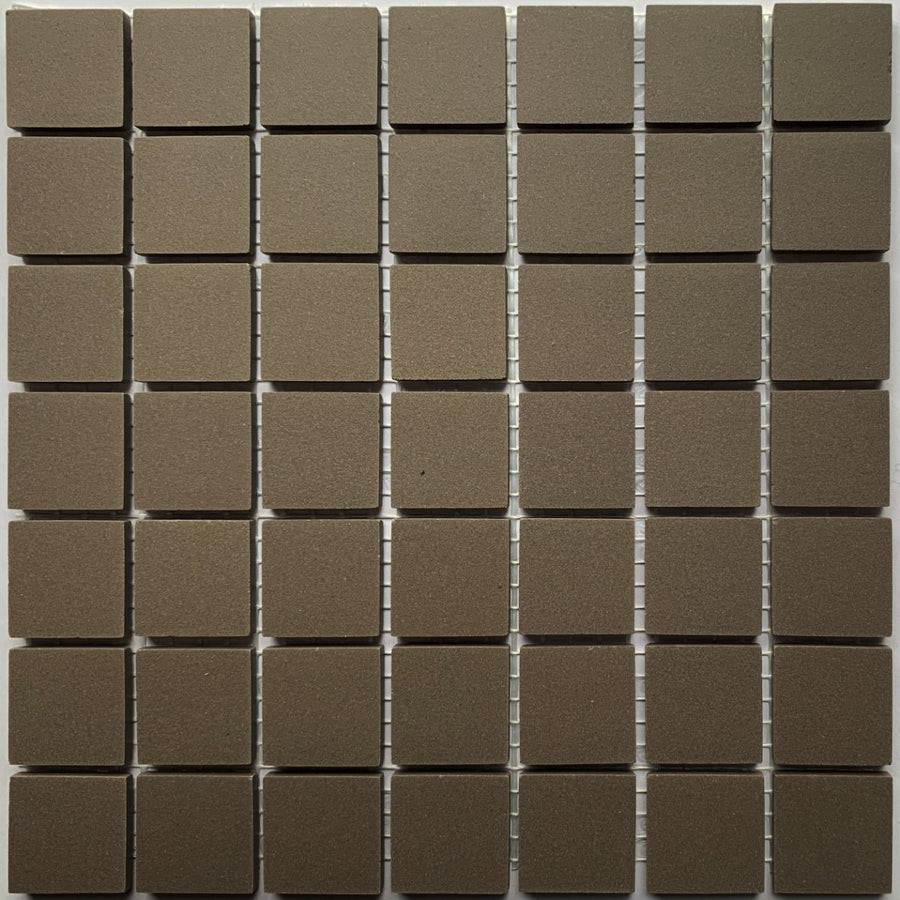 Winckelmans Anthracite – pastilhas de mosaico mates de 20x20 mm sobre rede