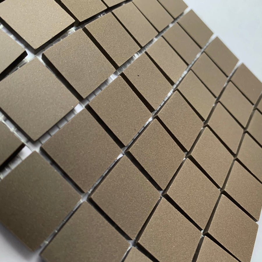 Winckelmans Anthracite – pastilhas de mosaico mates de 20x20 mm sobre rede
