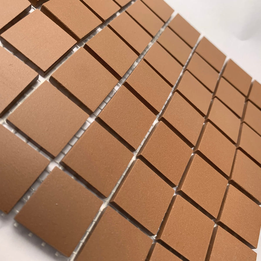 Winckelmans Havane – teselas de mosaico mates de 20x20 mm sobre malla