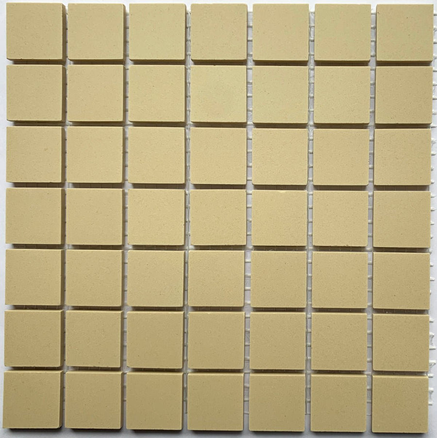 Winckelmans Ivoire – pastilhas de mosaico mates de 20x20 mm sobre rede