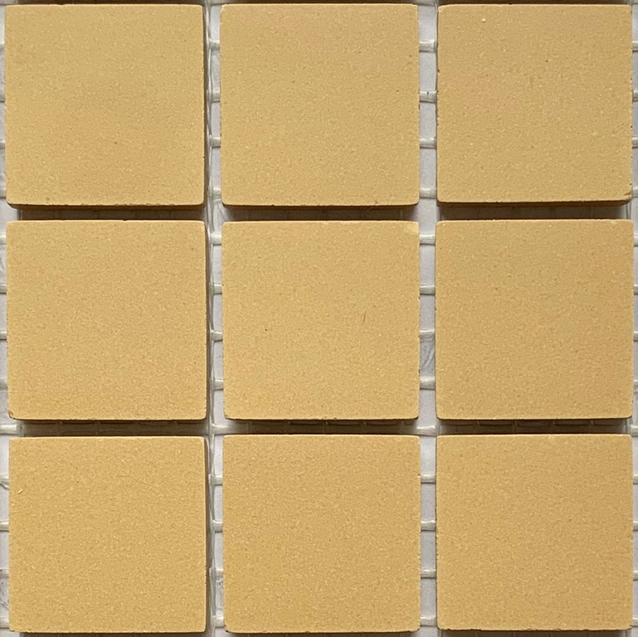 Winckelmans Jaune – teselas de mosaico mates de 20x20 mm sobre malla