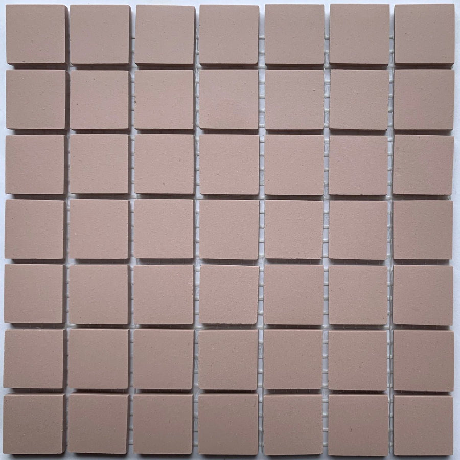 Winckelmans Rose – pastilhas de mosaico mates de 20x20 mm sobre rede