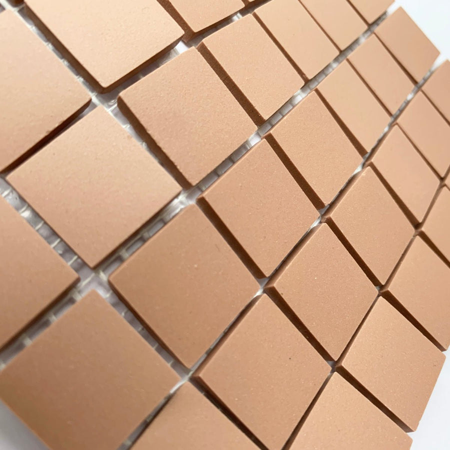 Winckelmans Vieux Rose – teselas de mosaico mates de 20x20 mm sobre malla