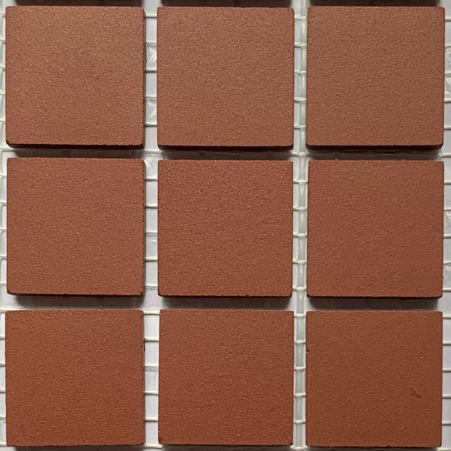 Winckelmans Rouge – teselas de mosaico mates de 20x20 mm sobre malla