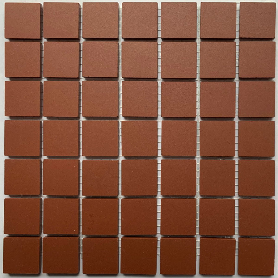 Winckelmans Rouge – teselas de mosaico mates de 20x20 mm sobre malla