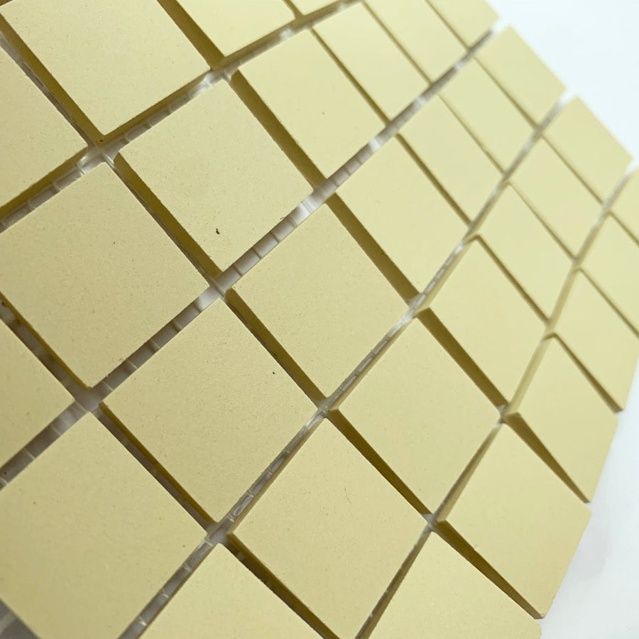 Winckelmans Vanille – teselas de mosaico mates de 20x20 mm sobre malla