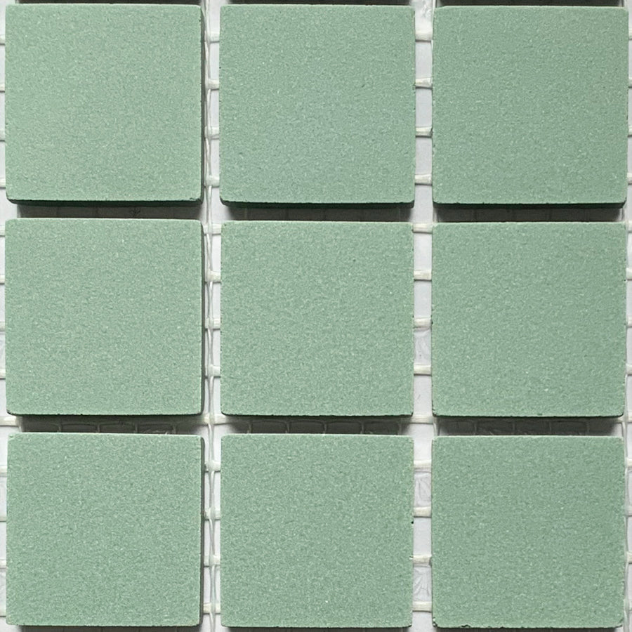 Winckelmans Vert – teselas de mosaico mates de 20x20 mm sobre malla