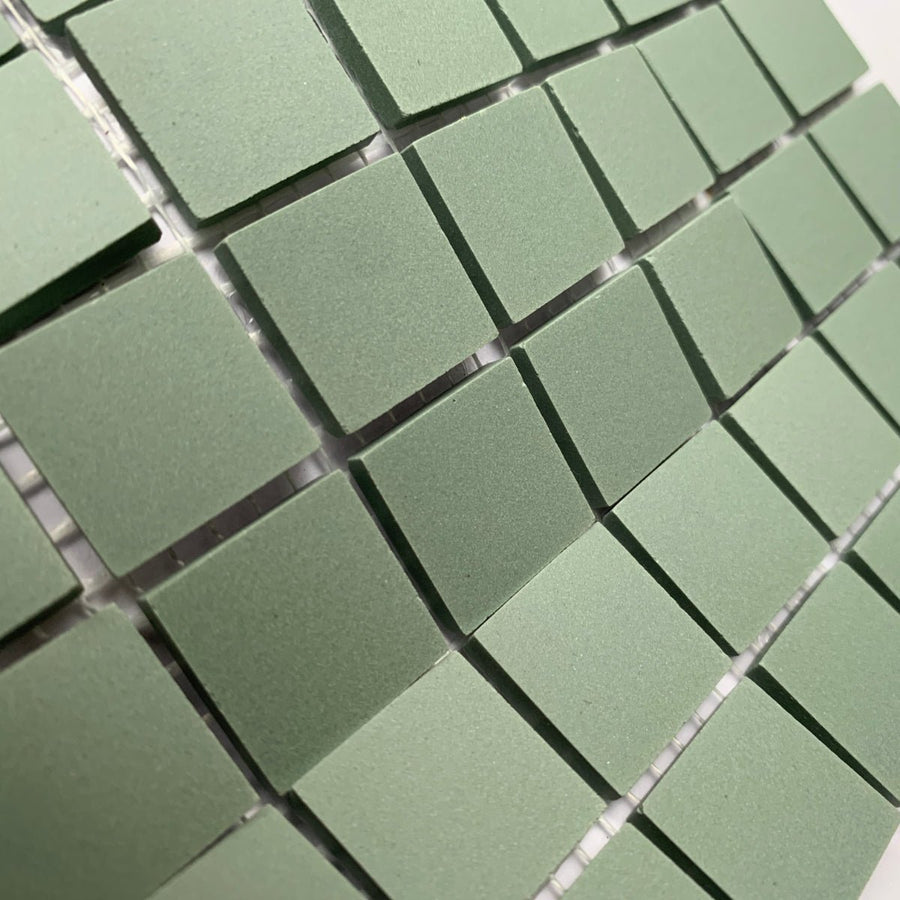 Winckelmans Vert Pale – tessere di mosaico opache da 20x20 mm su rete